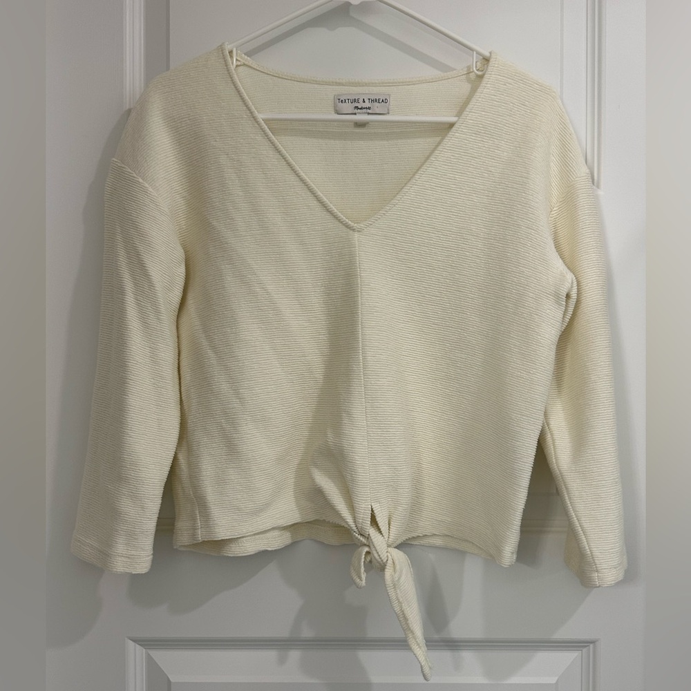 Madewell 3/4 Sleeve Tie Front Top